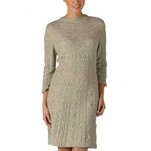 KUNA grey baby alpaca cabled sweater dress